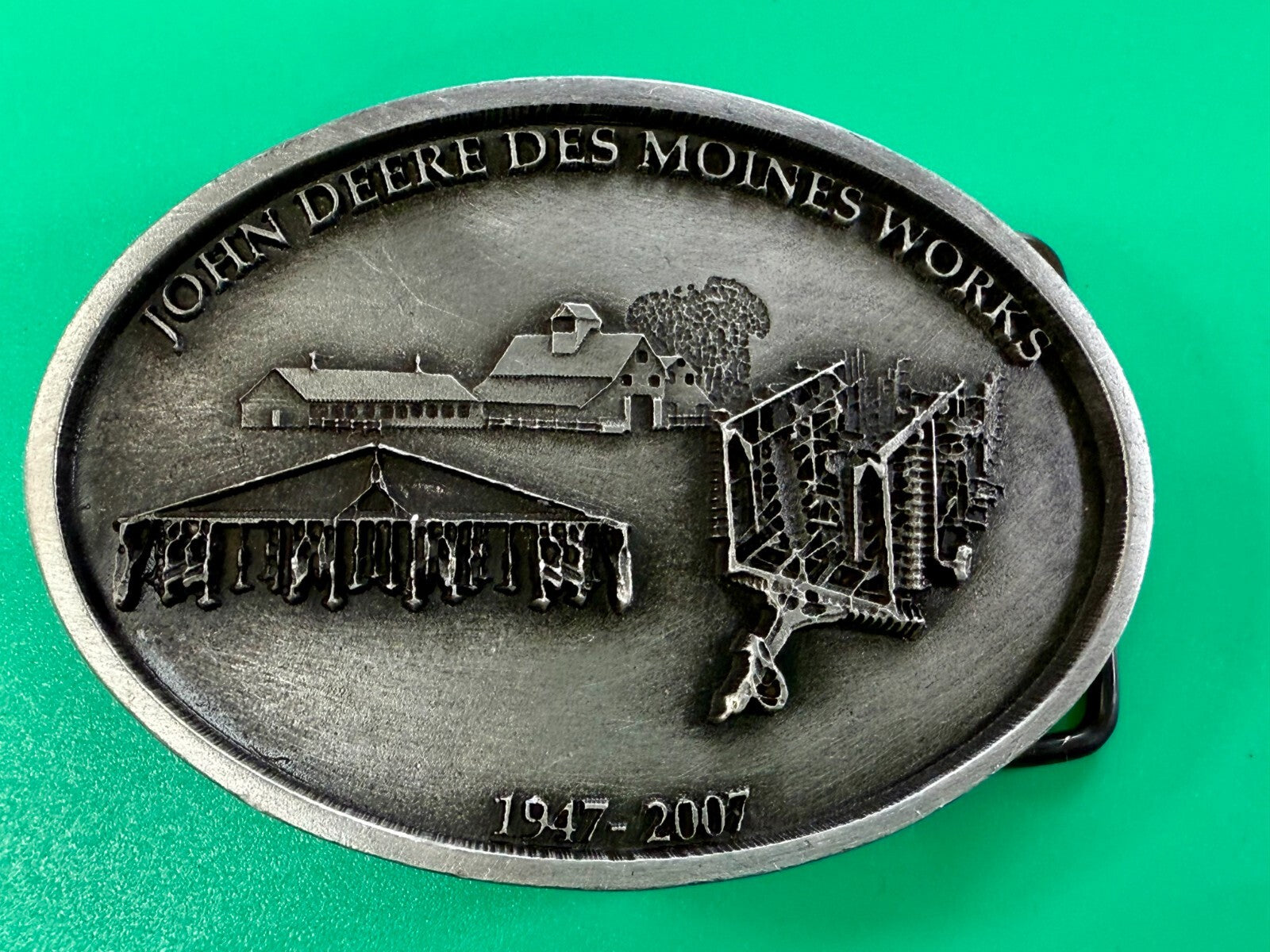 Vintage John Deere Des Moines Iowa Works 2007 Farm Tractors Belt Buckle