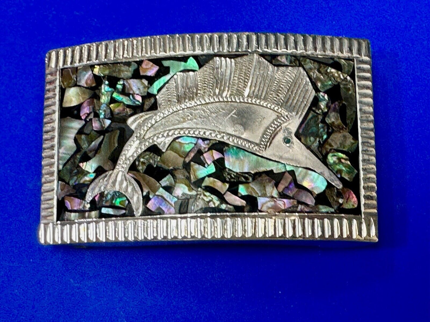 Abalone Shell Swordfish!  QUALITY Sterling 925 Plata Jalisco V.H.L.C Guad Mex