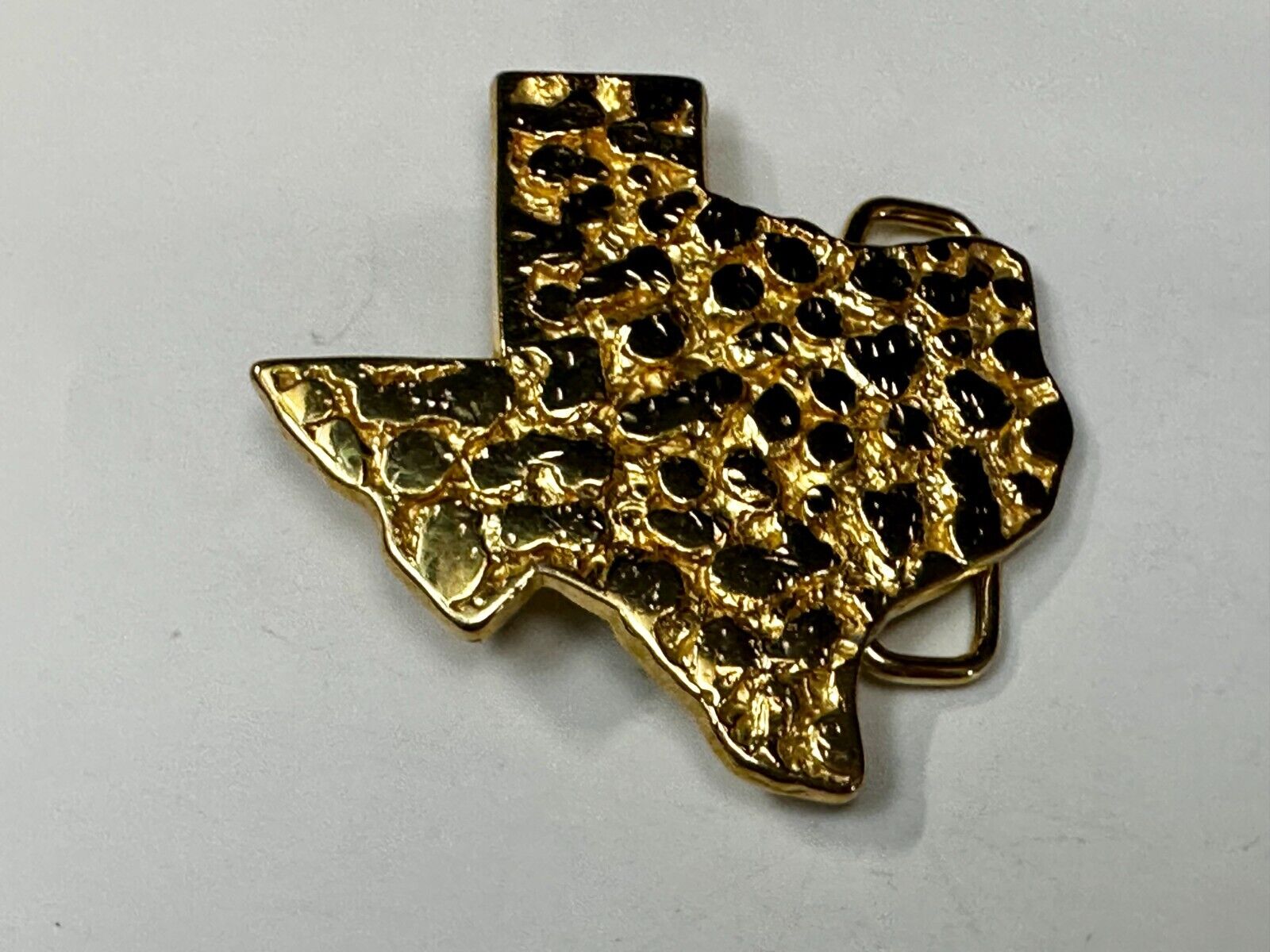 The Great State of Texas - Gold Color Cutout State Map Belt Buckle
