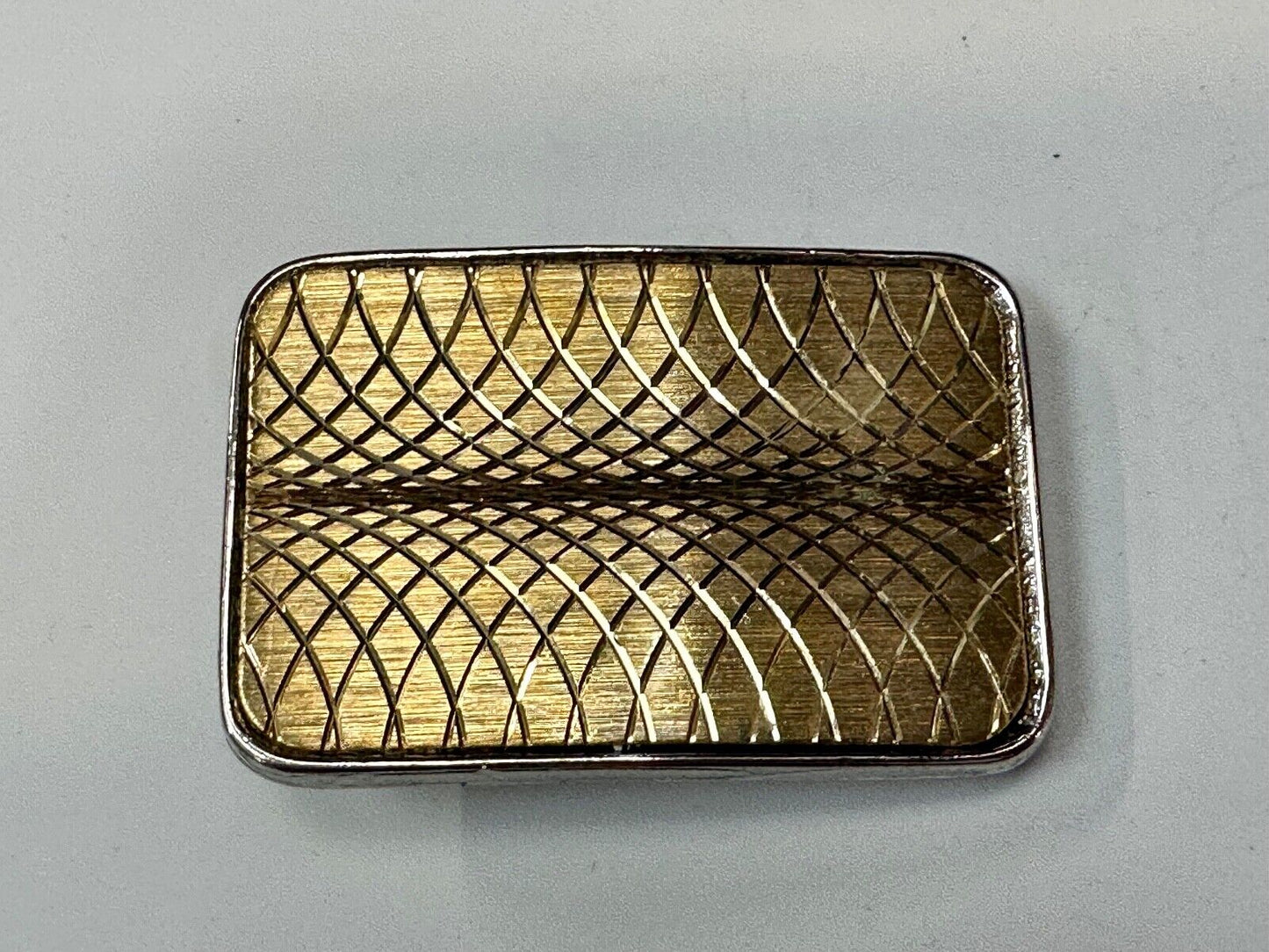 Vintage flower theme etched rectangular western gold tone belt buckle