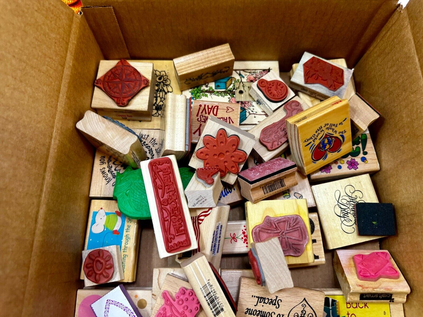 6.7 Pounds of Rubber Stamps HUGE LOT - Mostly NEW! Scrapbook Teachers SCORE!