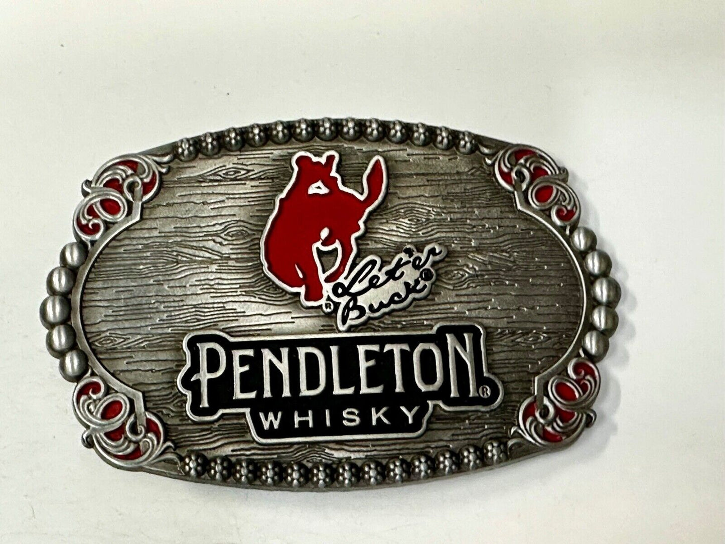 2023 PENDLETON WHISKY BRAND PROMO BELT BUCKLE MONTANA SILVERSMITHS COWBOY RODEO