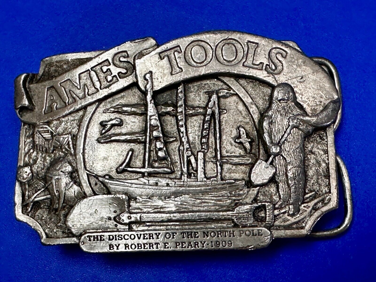 AMES TOOLS The Discovery of the North Pole by Robert E. Peary 1983 Belt Buckle