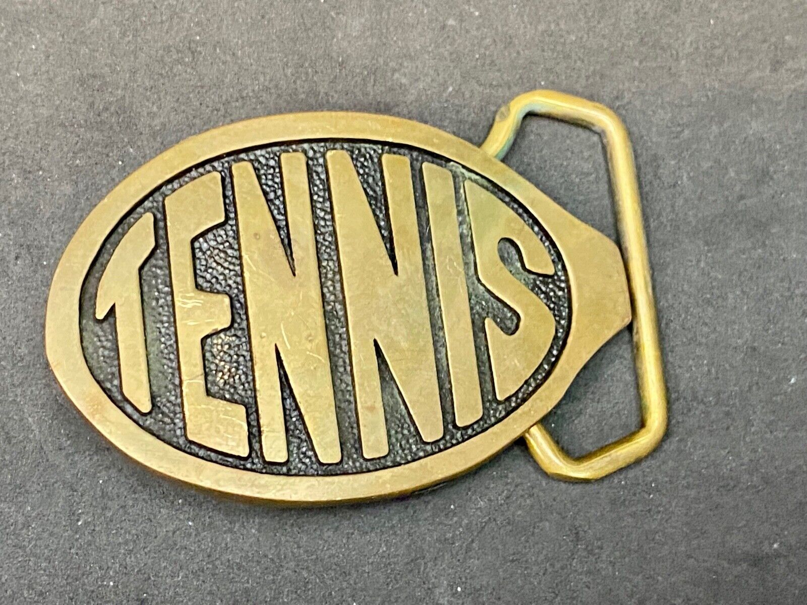 Tennis Racquet Racket Court Net Tennis Ball Vintage Solid Brass Belt Buckle  Bts