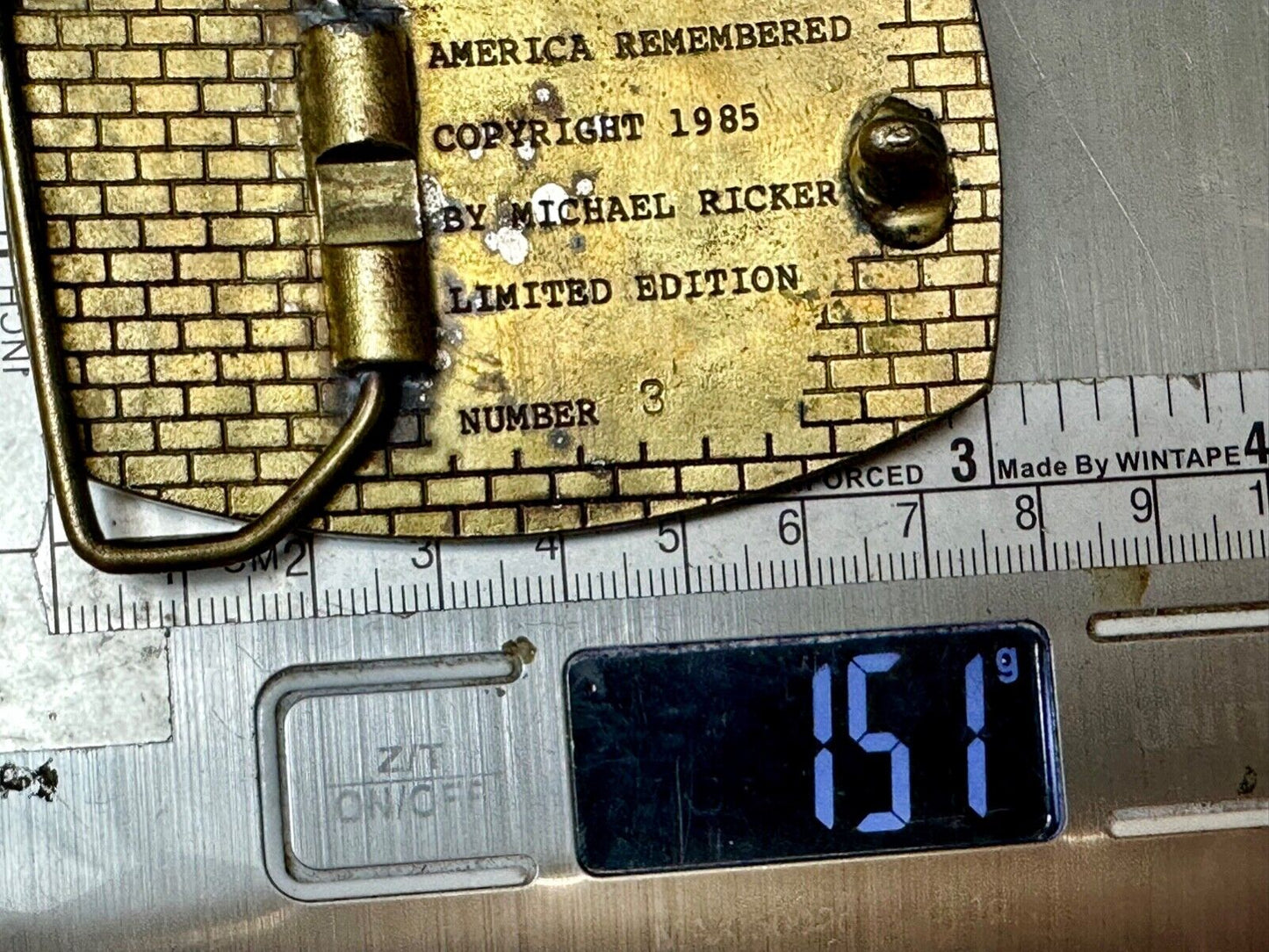 America Remembered - Park CITY  1985 belt buckle by Michael Ricker LIMITED NO 3