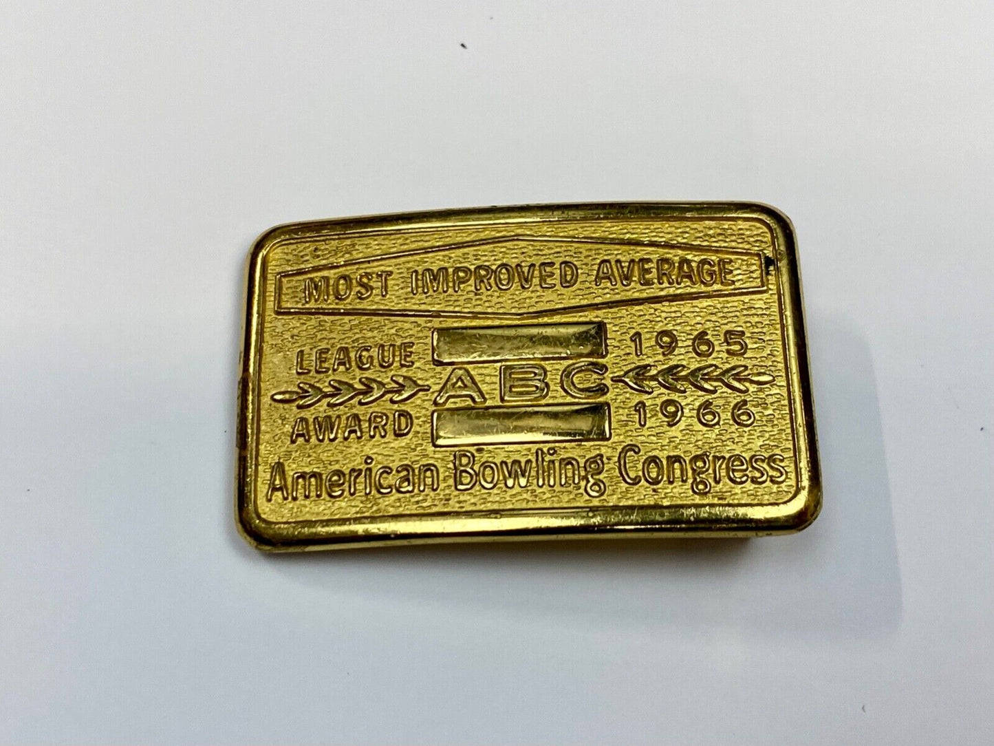 1965 - 66 ABC Bowling Bowler's BLANK Most improved average award belt buckle