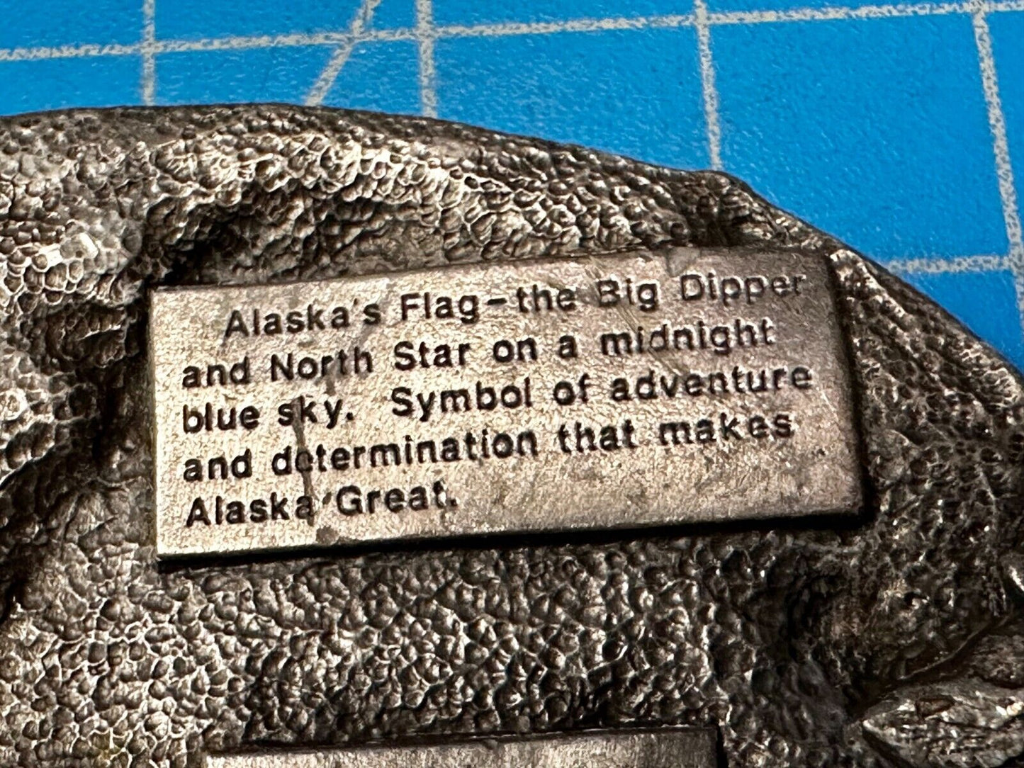Alaska Flag Commemorative The Great Land Last Frontier State 1980's Belt Buckle