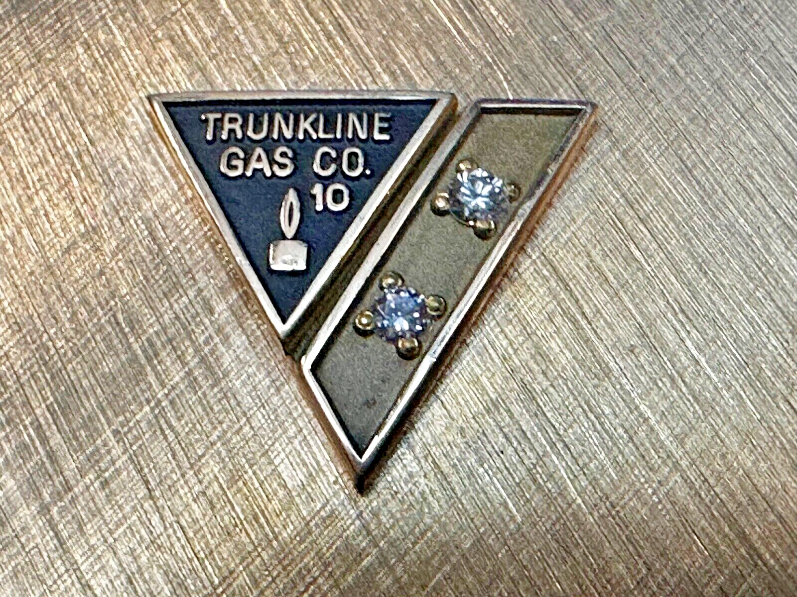 Trunkline Gas Company 10 Year Award Vtg. diamonds & gold centerpiece Belt Buckle