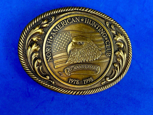 Vintage 1998 North American hunting club 20th anniversary belt buckle 