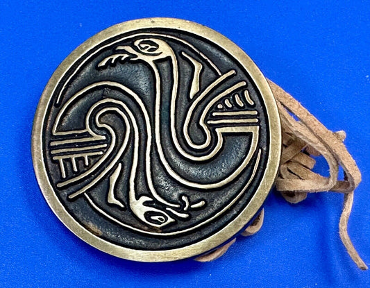 Two Snakes.,   Round Hippy Vibe Vintage Sandcast Rainbow Medals Belt Buckle