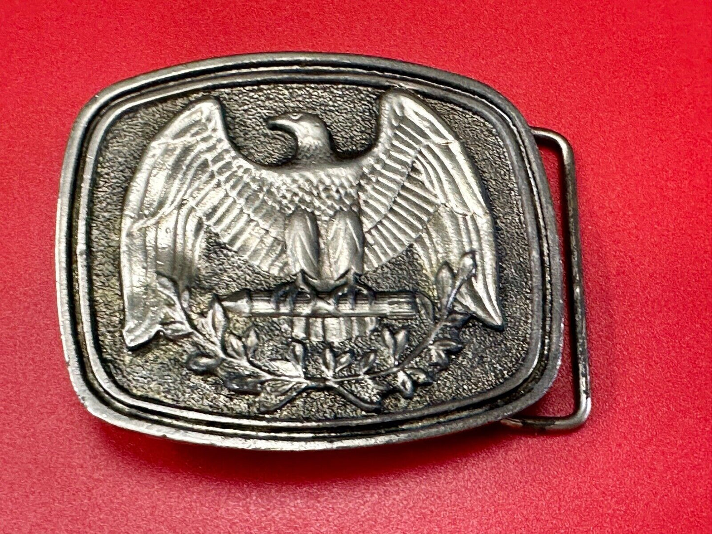 USA patriotic emblem Eagle Olive Branch Seal Vintage Numbered belt buckle