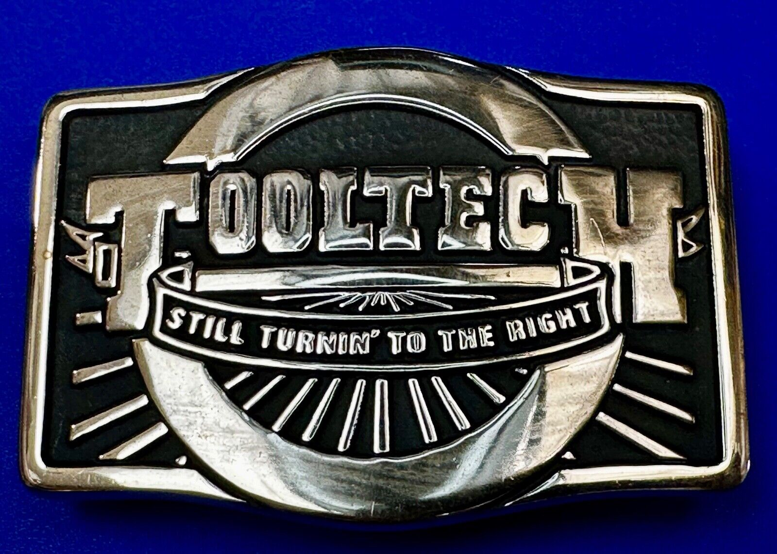 ToolTech Still Turning to the right Vtg. Anacortes Solid Brass 1984 Belt Buckle