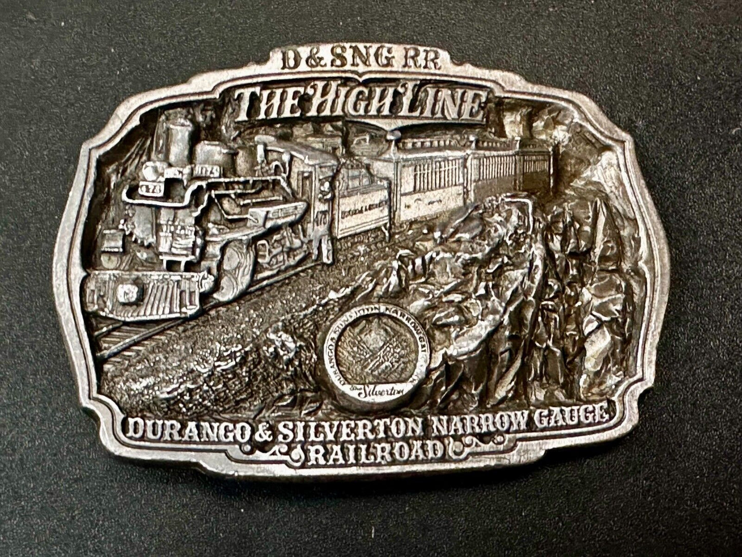 Train Rail Road Durango & Silverton Narrow Gauge C+J Vintage 1980s  Belt Buckle