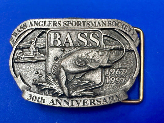 1997 BASS Bass Anglers Sportsman Society Fishing 30th anniversary belt buckle