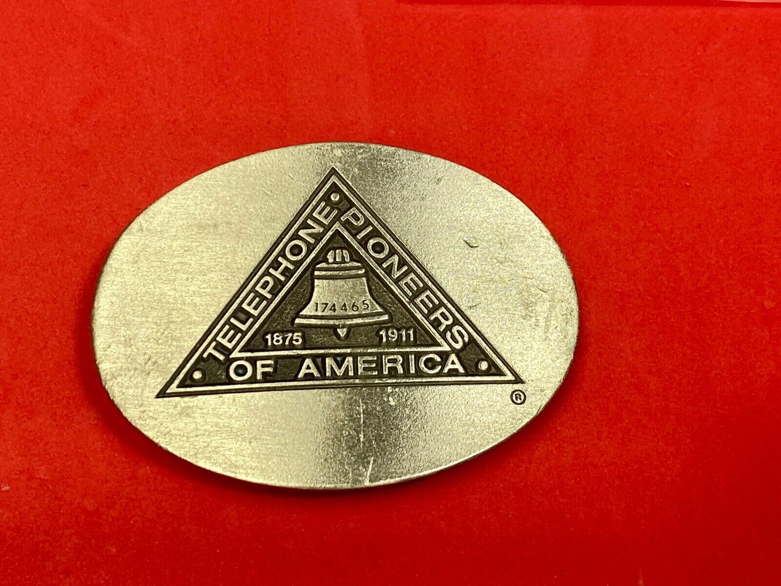 Telephone Pioneer of America Vtg. Telecommunications Commemorative Baron Buckle