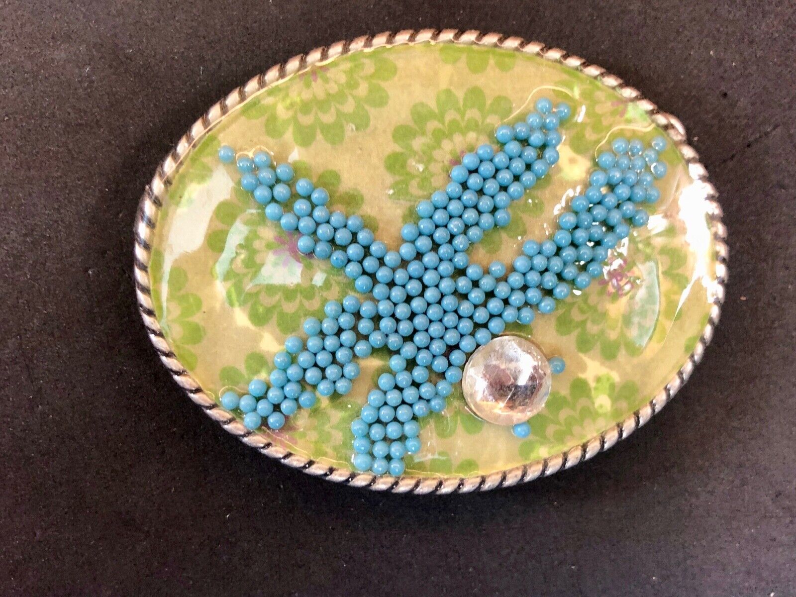 Unique IVAN belt buckle - Stone Art Artisan pattern design 