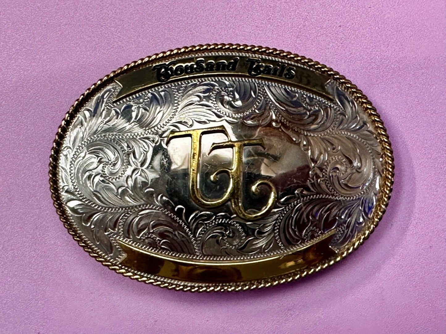 TT Thousand Trails Trophy Style Montana Silversmith Engravable Belt Buckle