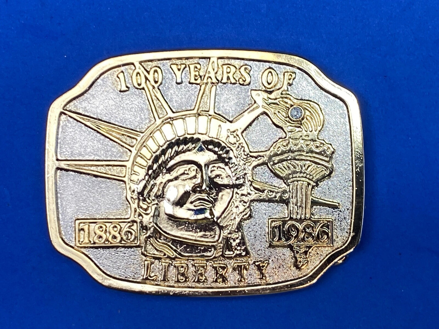  Vintage Belt Buckle 100 Years Of Lady Liberty 1886 -  1986 Statue Of Liberty