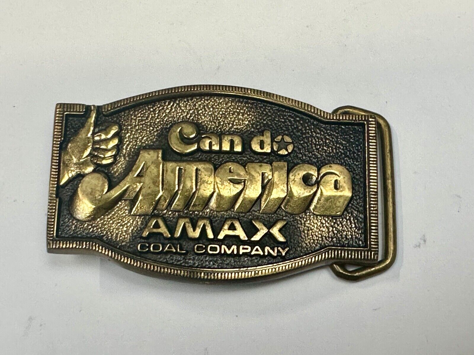 AMAX COAL COMPANY Can Do America Vintage Solid brass BTS belt buckle