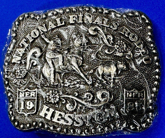 1985 Hesston National Finals Rodeo NFR Rodeo Cowboys NOS Youth Size Belt Buckle