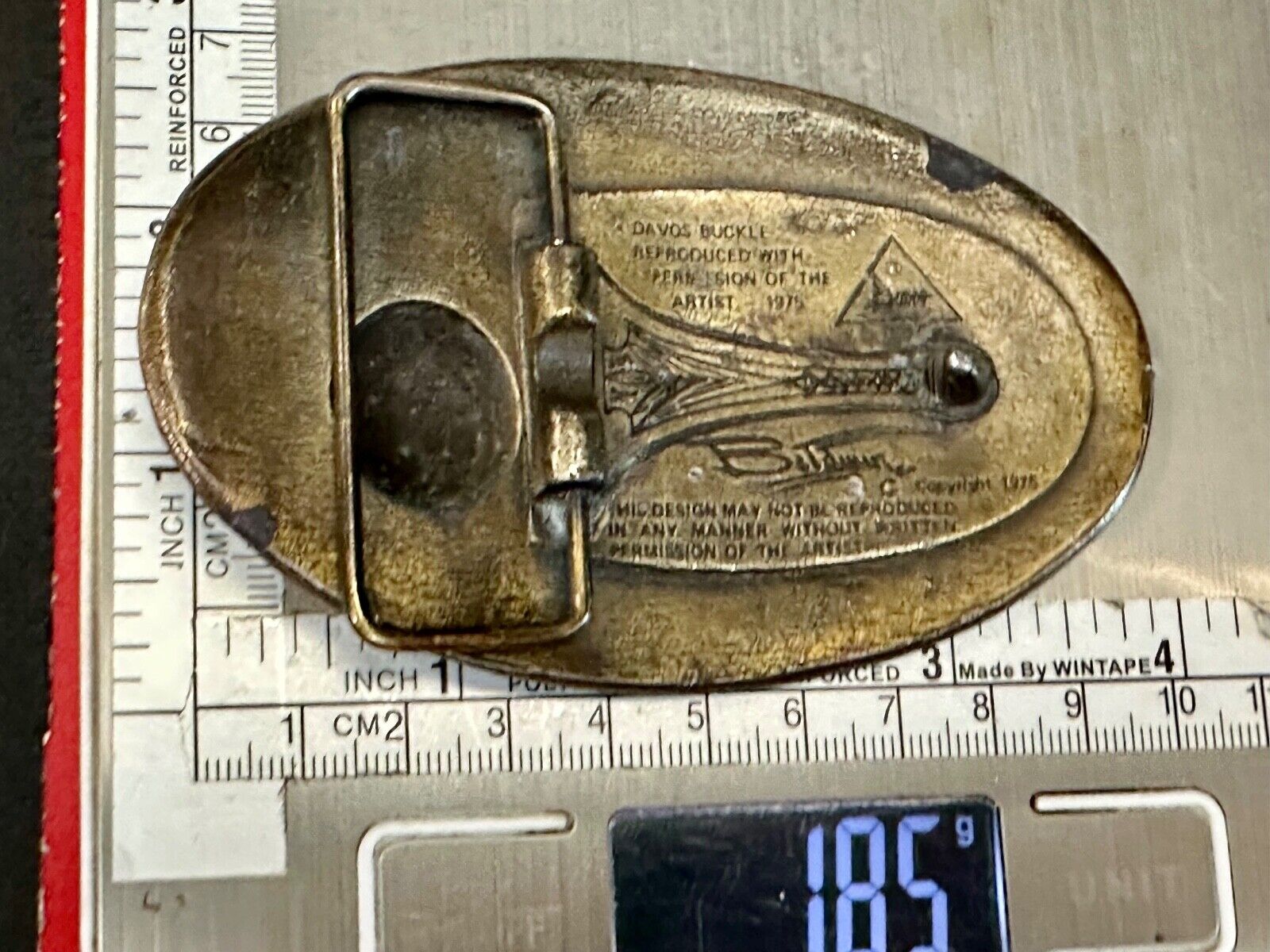 United Sates Marines Fallen Soldiers Monument  Flag 1975 Baldwin belt buckle
