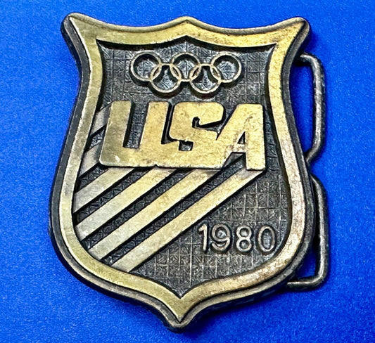 1980 USA Olympic Committee Vintage Paul Rollins Belt Buckle by RJ