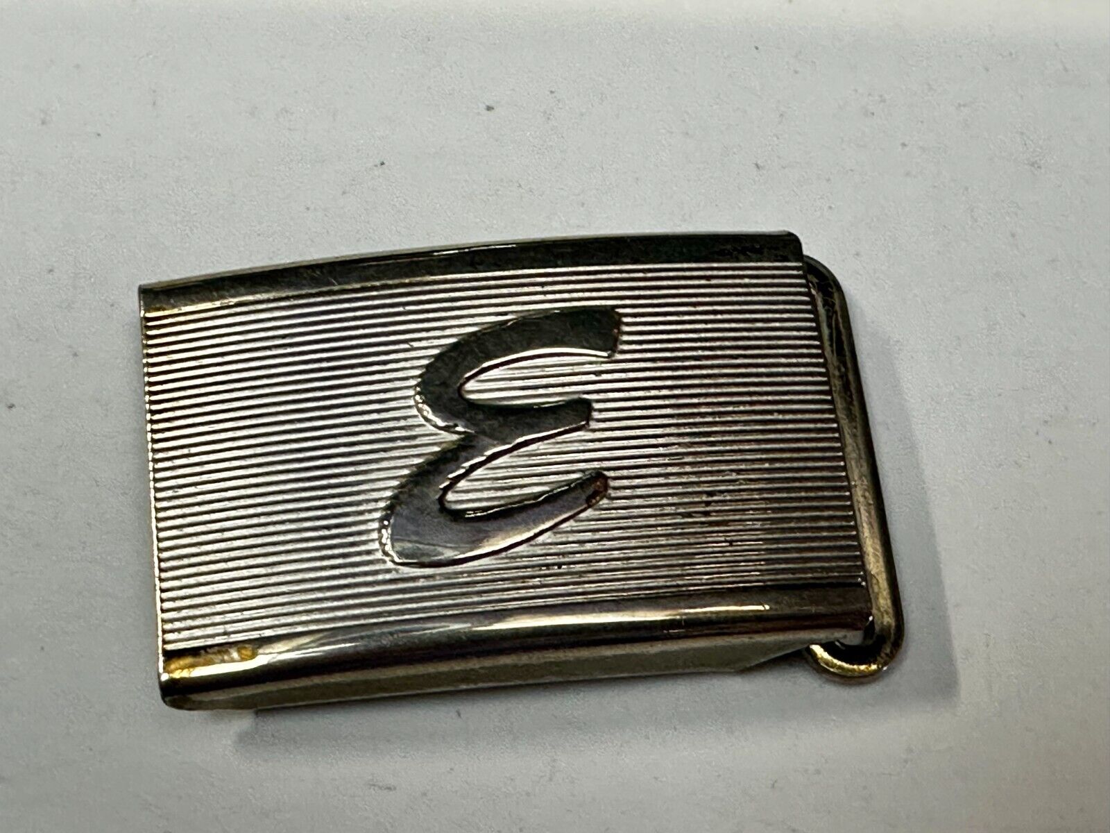 Antique Letter Monogram Initial E Art Deco Style Belt Buckle