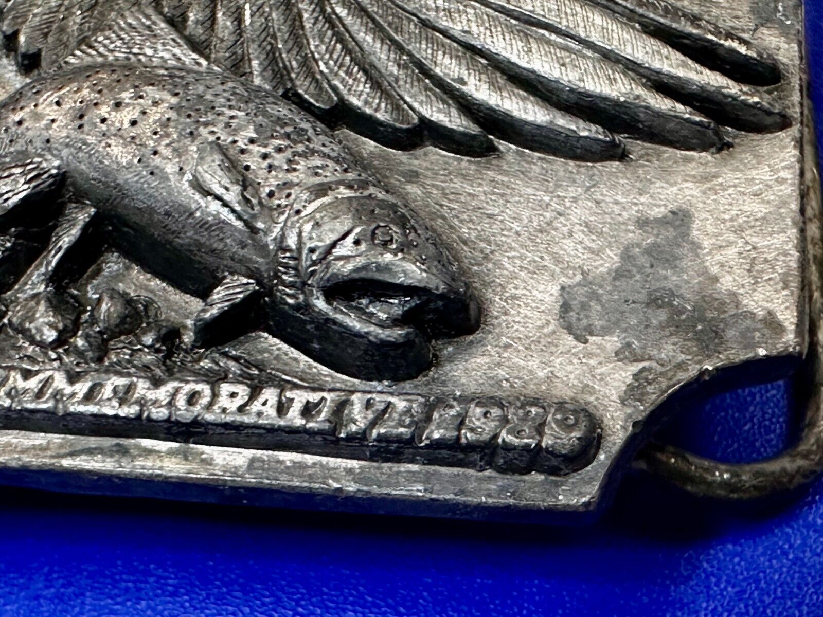 Americas Great Wildlife Deer Eagle VTG 1989 Commemorative Siskiyou Belt Buckle