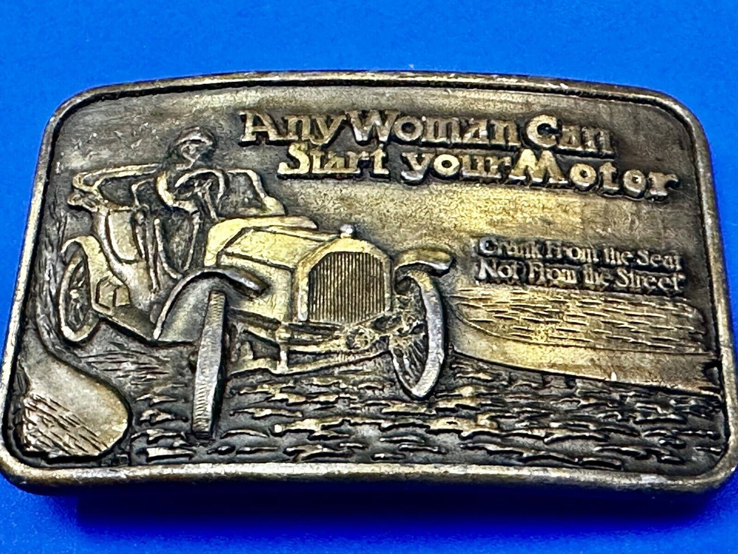 Any Woman Can Start Your Motor Crank From The Seat Novelty Belt Buckle