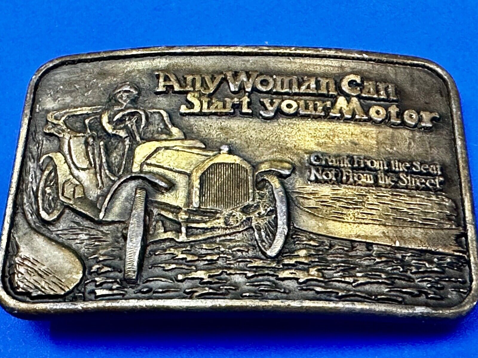 Any Woman Can Start Your Motor Crank From The Seat Novelty Belt Buckle