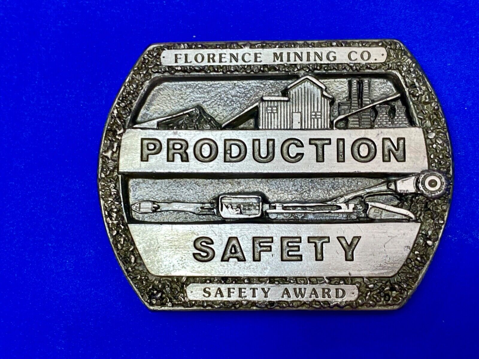 Vintage Florence Mining Company Safety Award belt buckle