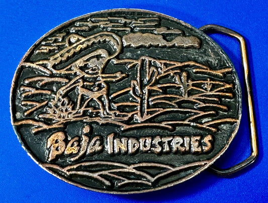 Baja Industries Company Logo? Round metal Belt Buckle