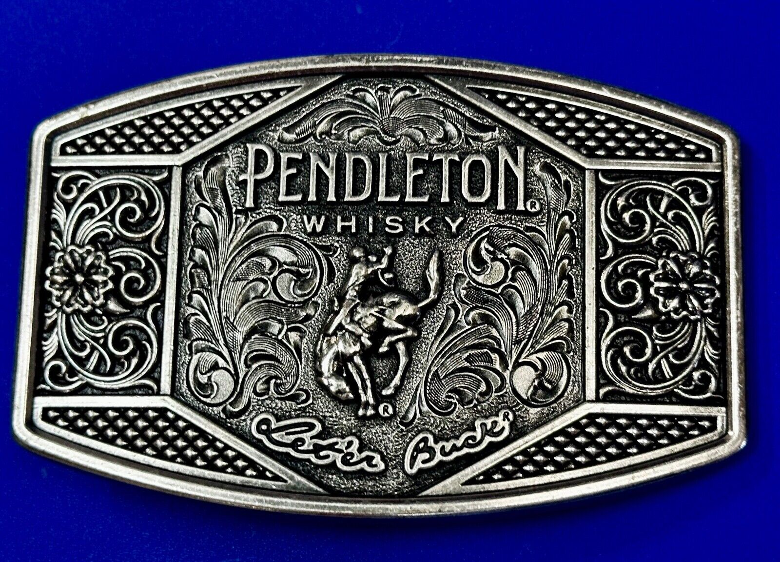 2022 Pendleton Whisky Let'er Buck Montana Silversmith Rodeo Cowboys Belt Buckle