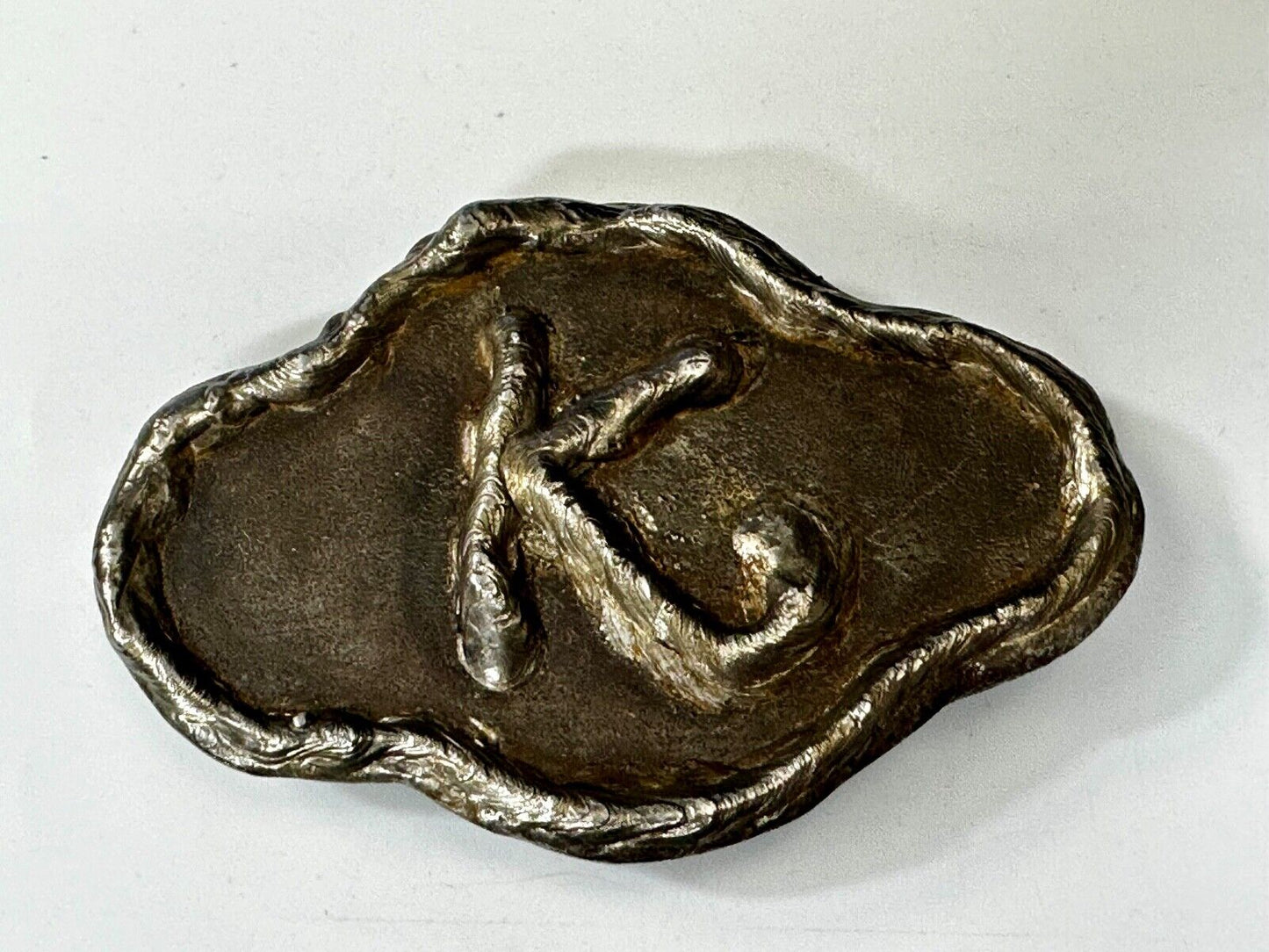 Artisan Initial Letter K  - Large Chunky Metal outlined Belt Buckle