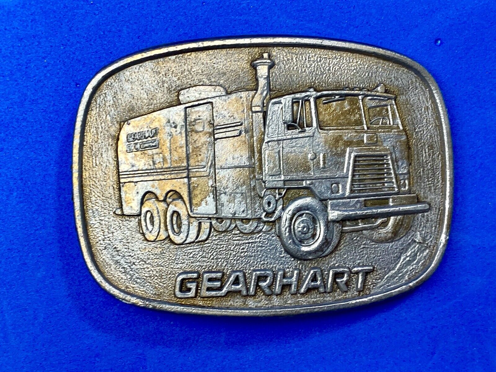vintage Belt Buckle GEARHART Oil drilling trucking, hauling Industry, Transport 