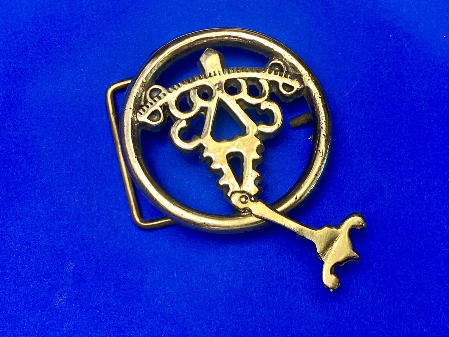 60's Hippy Moving Clock Pendulum Amazing! solid brass belt buckle