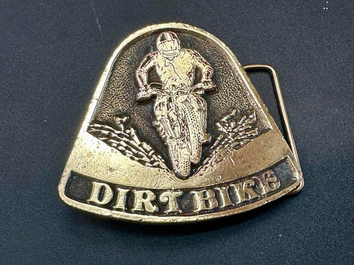 Vintage 1975 Dirt Bike Adzes sporting biking motorcycle belt buckle