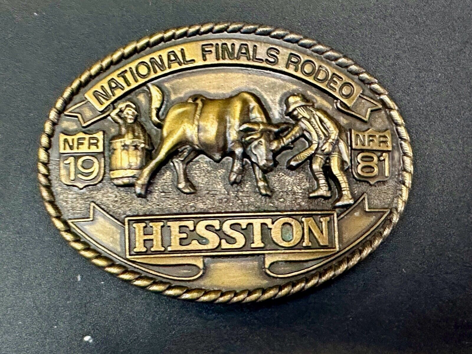 1981 Hesston National Finals Rodeo NFR Limited Edition Collectors Belt Buckle