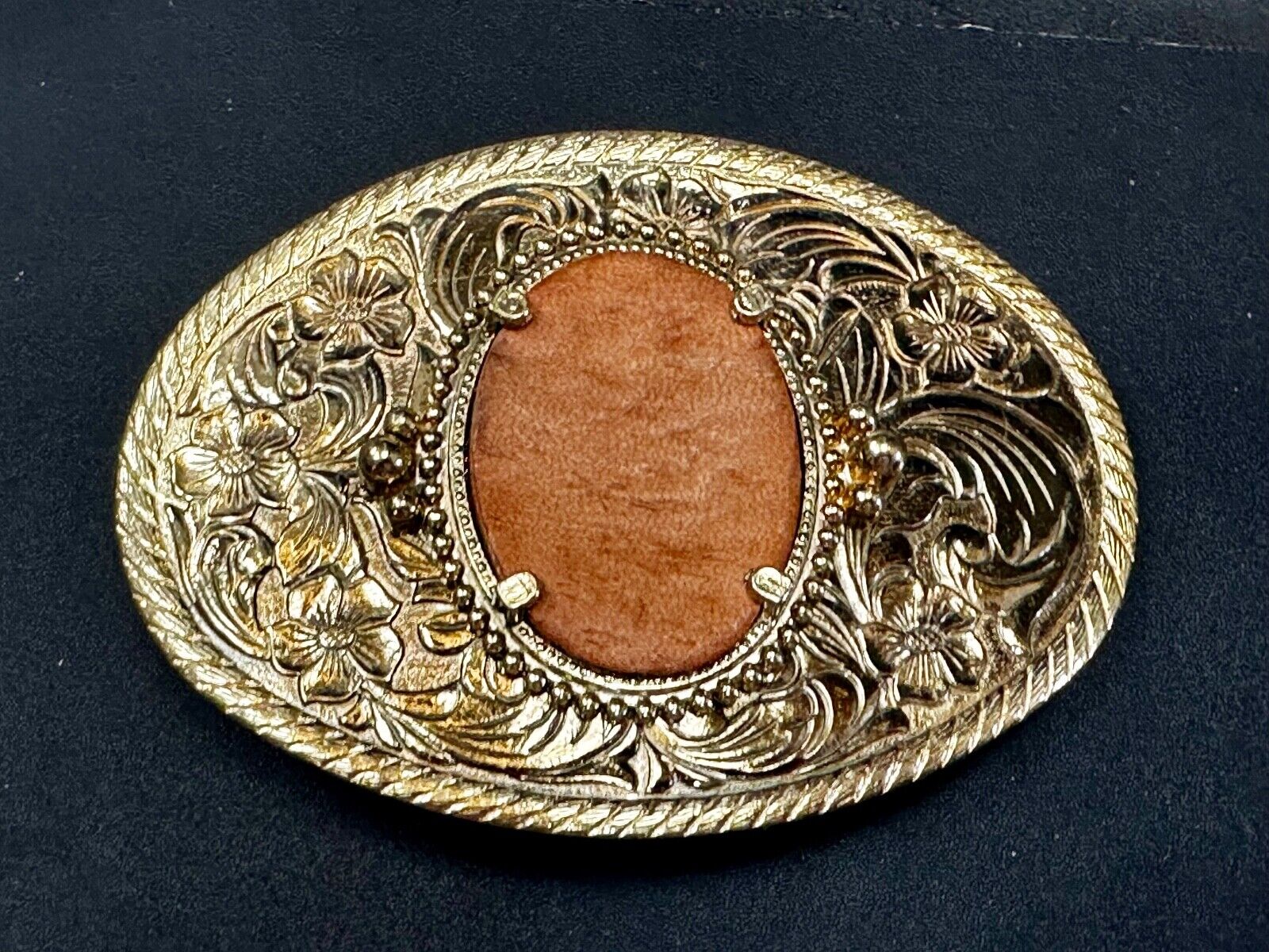 30 x 40 mm Western gold tone Ornate Belt Buckle To Mount Your Cabochon Gem Stone