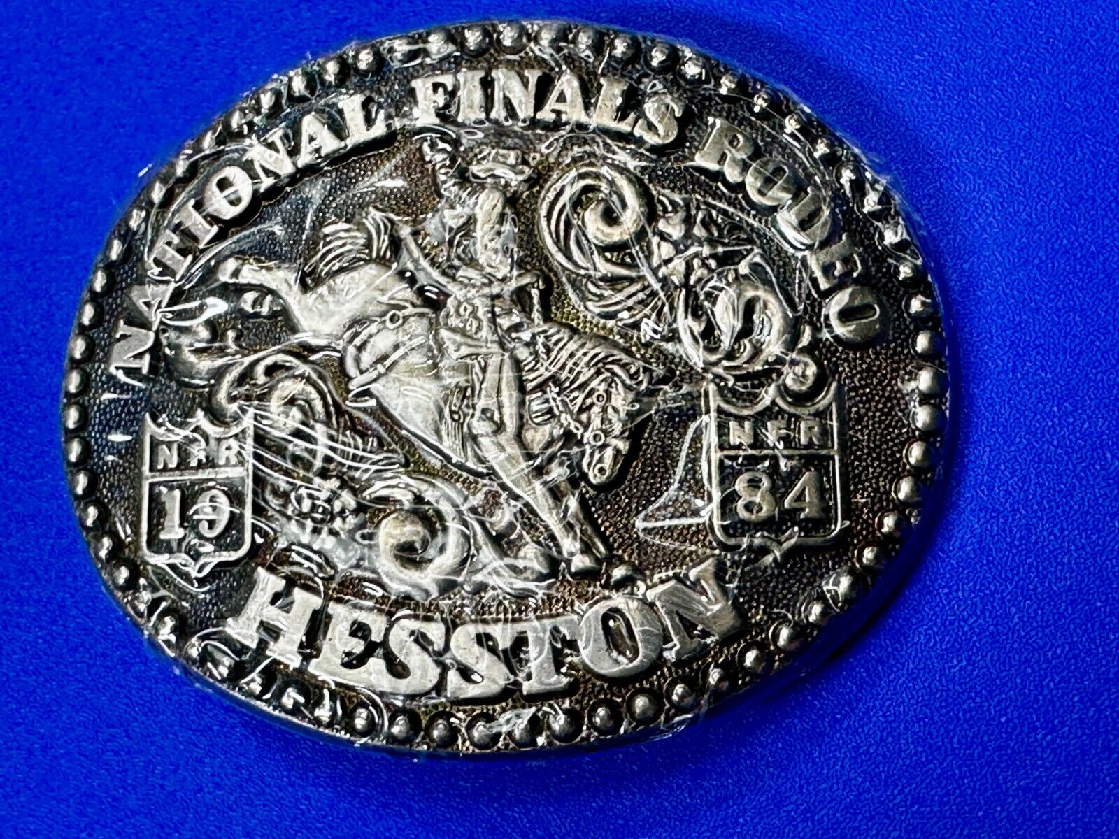 1984 Hesston National Finals Rodeo NFR Cowboys Youth Size NOS Belt Buckle