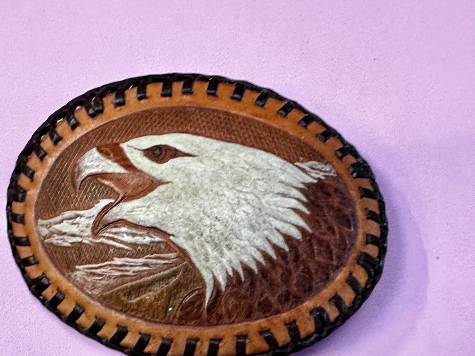 Belt Buckle eagle Leather
