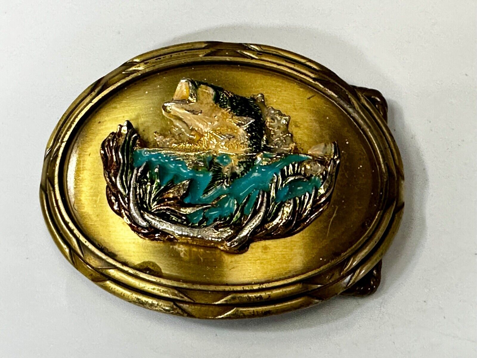 Trout Fish Sport Fishing Fisherman 1978 Colorful Belt Buckle by Rain Tree