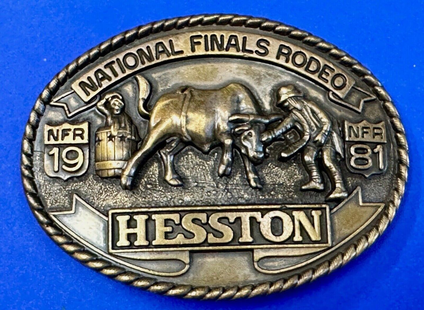 1981 Hesston National Finals Rodeo NFR Limited Edition Collectors Belt Buckle