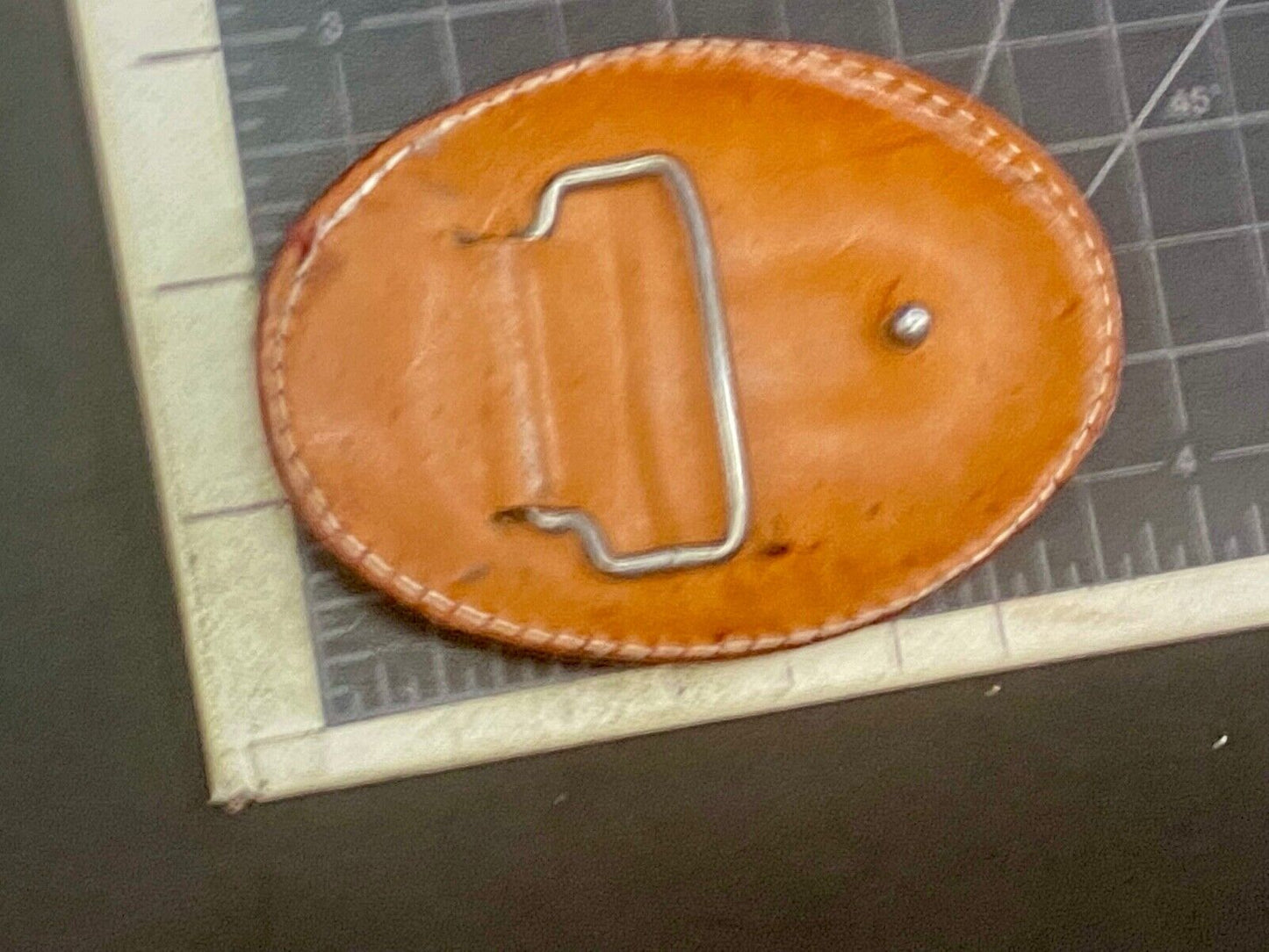 Unknown To Me!   Vintage Snake Skin? Leather? Reptile? Belt Buckle 