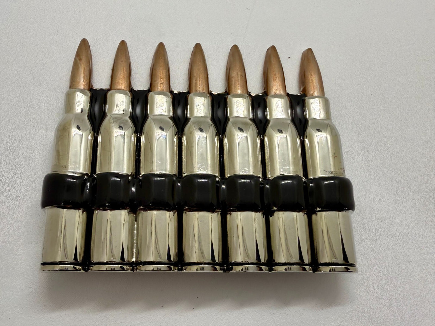 Ammo Bullets Clip MOS Figural Seven Shots Gun Collectors Heavy Large Belt Buckle