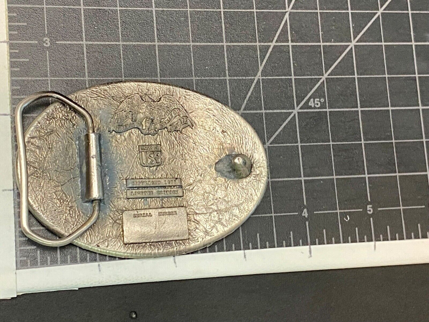 77 Pewter Belt Buckle Pittsburgh Gear Neville Island Great American Belt Buckle