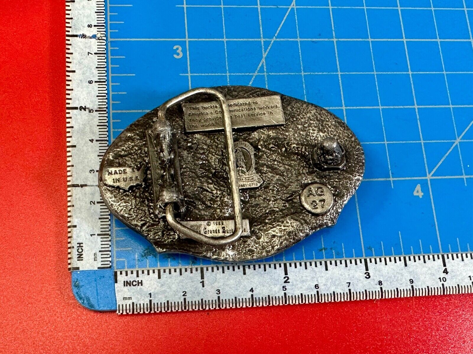 Telephone Linesmen pole climbers Telecommunication 89 Arroyo Grande belt buckle