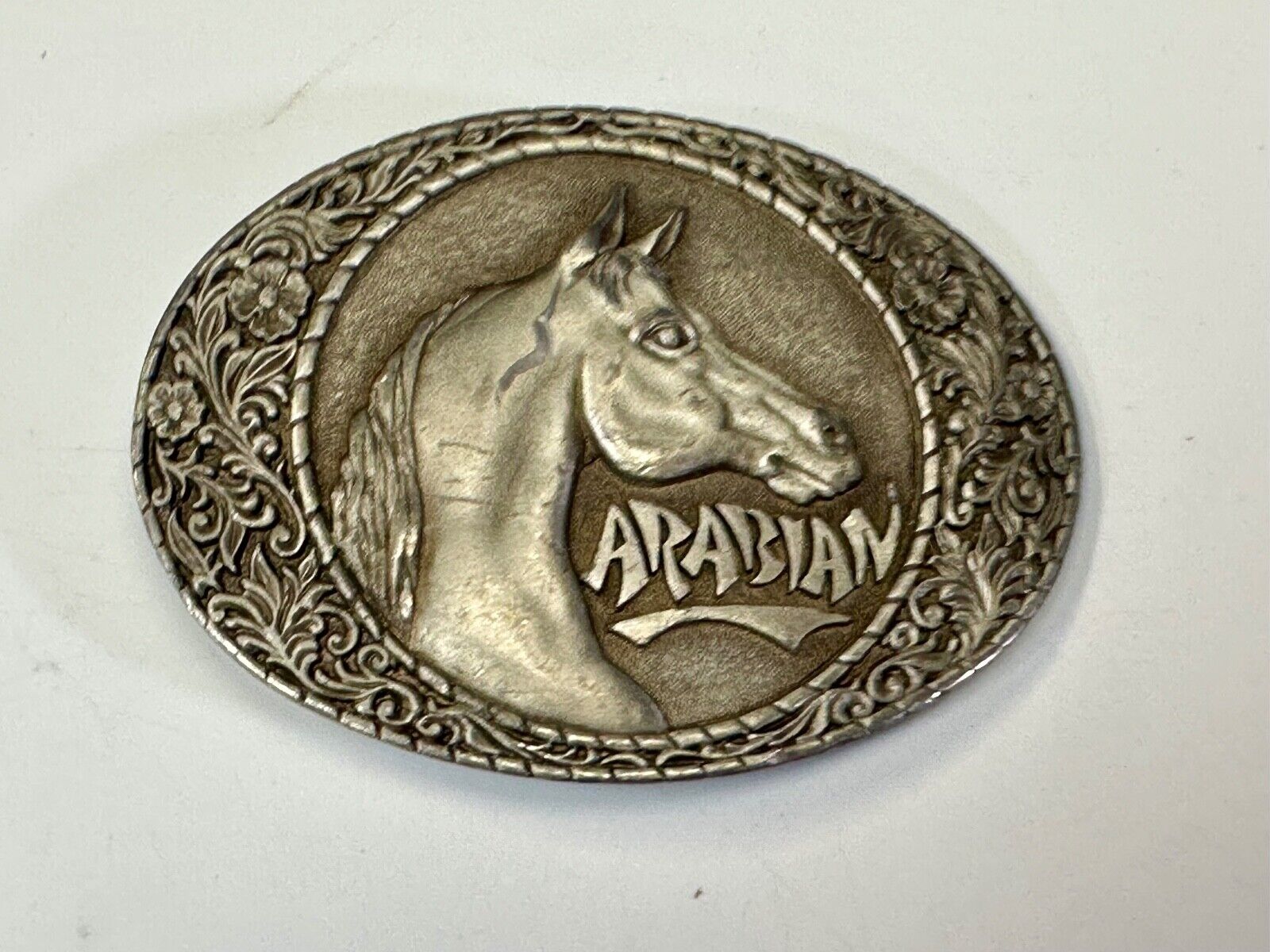 Arabian Horse commemorative Indiana Metal Craft Vintage 1982  belt buckle