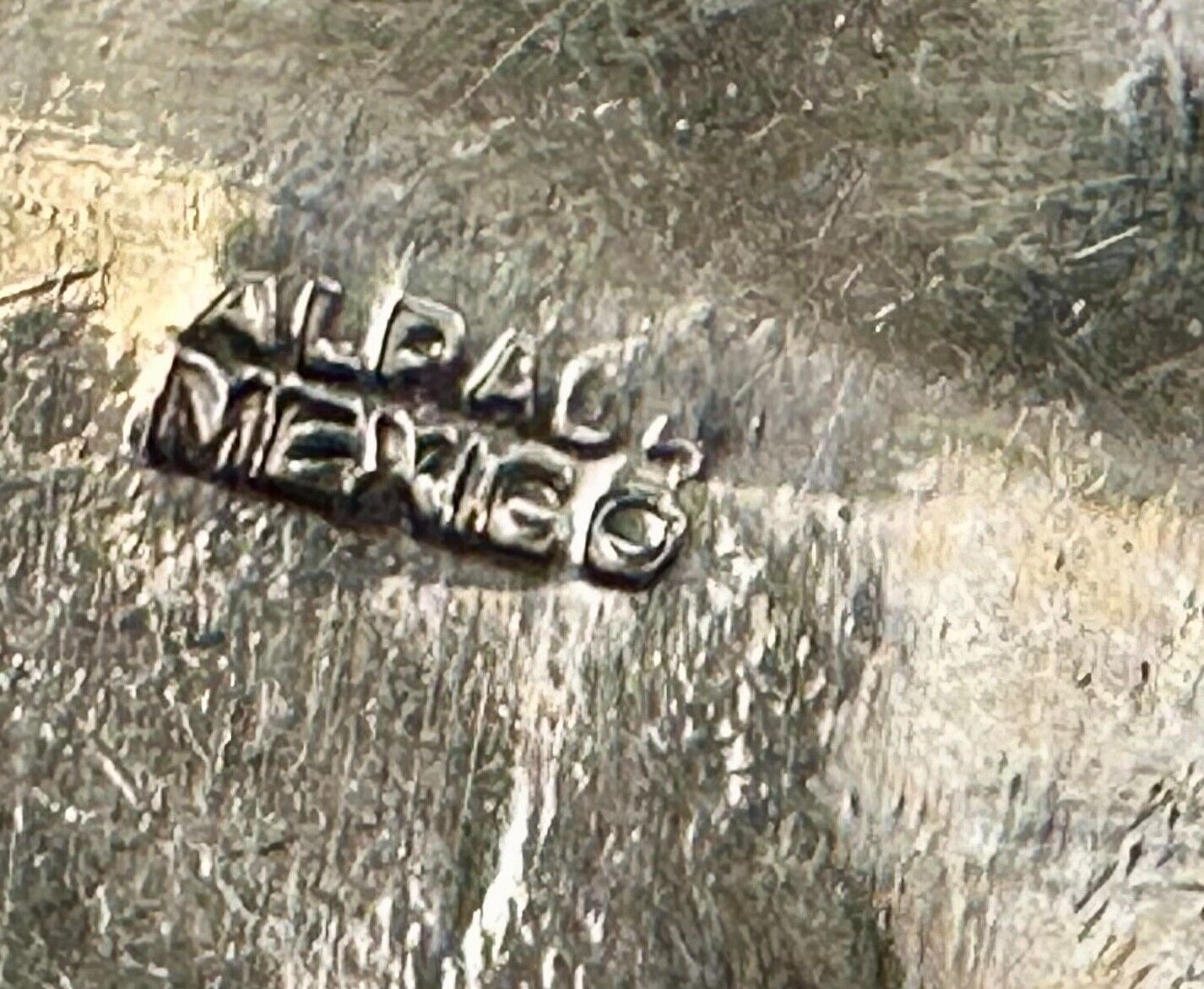 Artisan Natural Abalone Shell Vintage Belt Buckle Stamped Alpaca Mexico