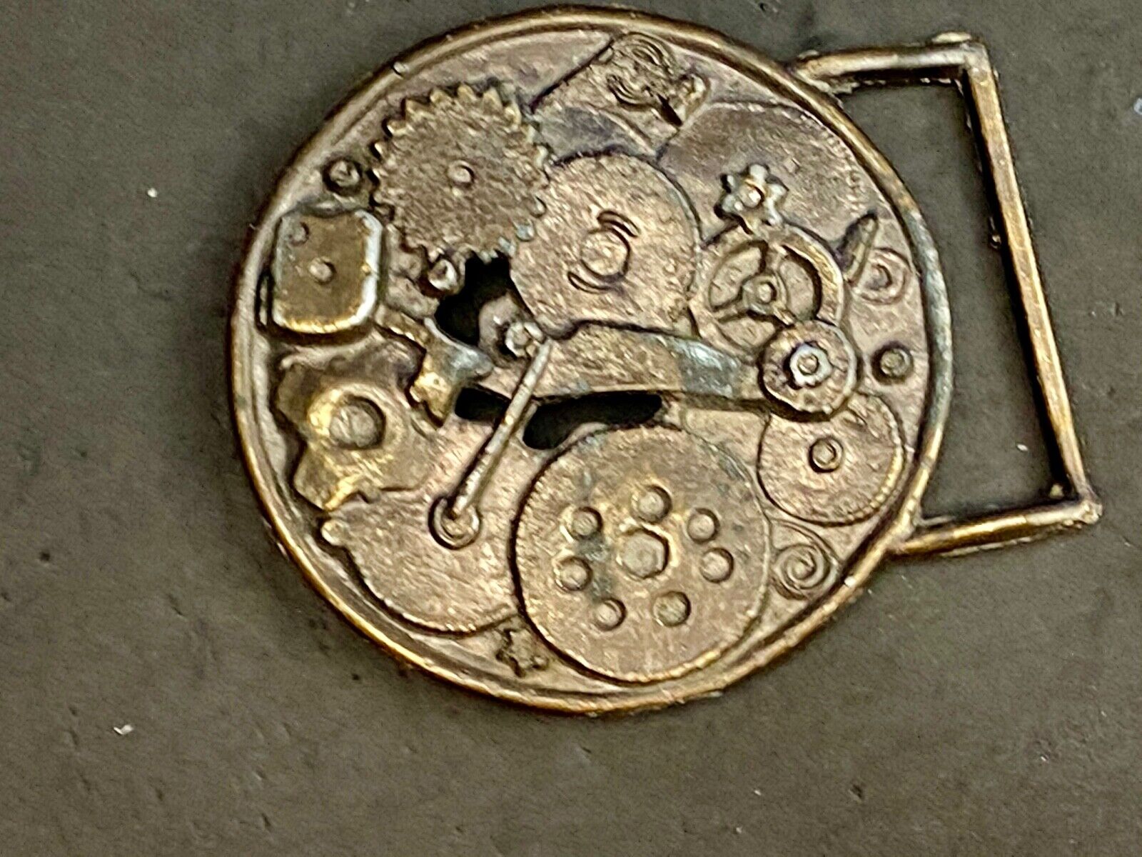 American Watch Clock Pocket Gears Cogs Springs Belt Buckle By Accurate 